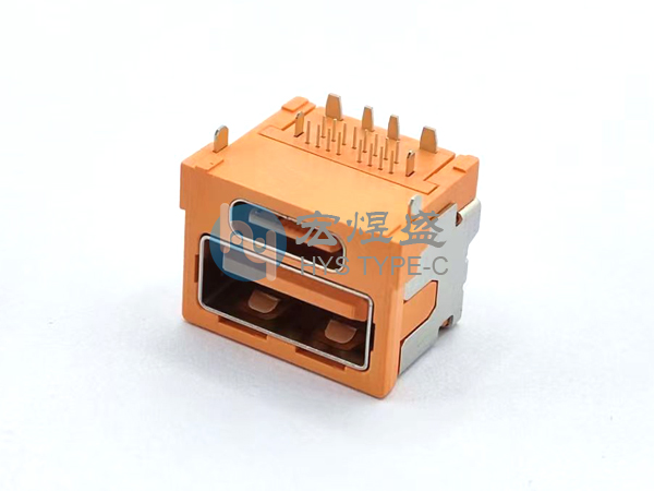 TYPE C母座16PIN与USB2.0 A+C88W双层90度 二合一 12.2L