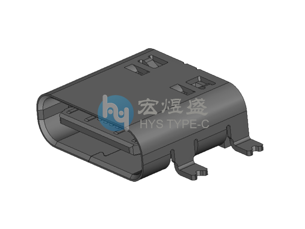 TYPE-C母座16PIN SMT四脚全贴带柱 7.35L