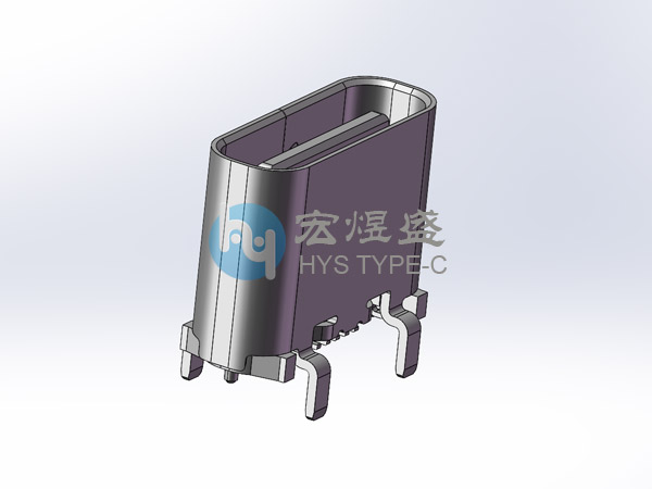 TYPE-C母座16P立式四脚插板SMT 5.5-6.5-6.8-7.4L
