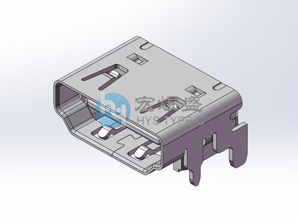 HDMI 19P 板上四脚插板SMT 11.6L