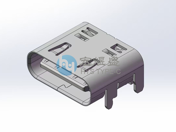 TYPE-C母座16P前贴后插SMT7.35L