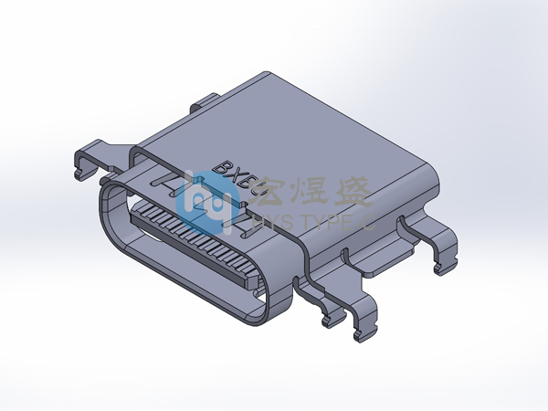 Type C母座24Pin 八角插件USB4.0连接器 CL=8.7mm