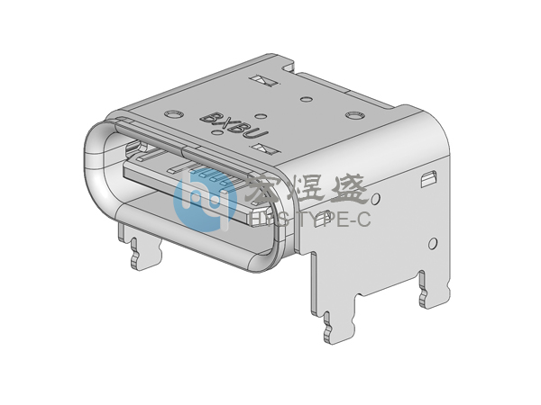 Type-C母座16P板上垫高1.90mm(CH=3.50)8.0L