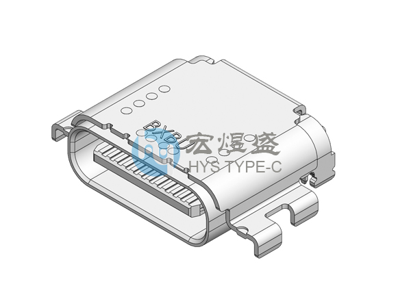 Type C母24P沉板1.08六角插板有后盖双壳SMT,L=8.21mm