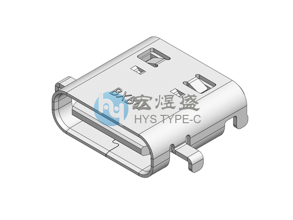 USB4.0连接器Type-C 24Pin 正口 四脚插板SMT 沉板1.45mm 8.35L