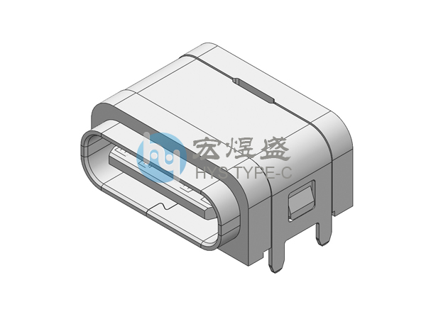 防水TYPE-C母座16P板上四脚插板SMT 7.85LIPX7 高导铜
