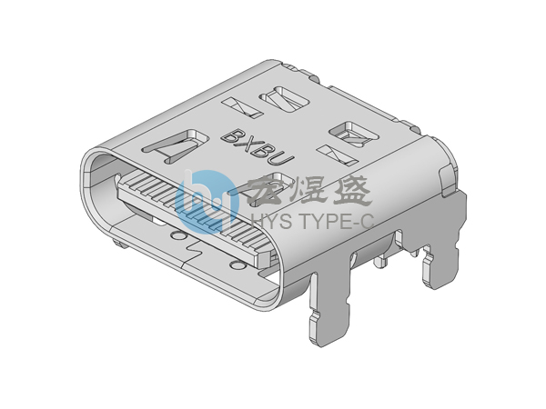 USB4.0 TYPE-C母座24P板上型四脚插板SMT有柱带弹 8.17L