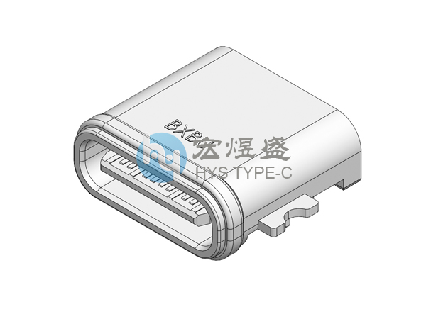 防水TYPE-C母座24P前贴后插DIP＋SMT 沉板0.93mm 9.0L IPX7