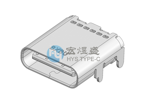 TYPE-C母座16P四板上四脚插板SMT 带柱 9.5L