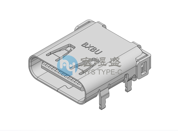 TYPE-C母座24P四脚插板DIP+SMT带弹9.87L
