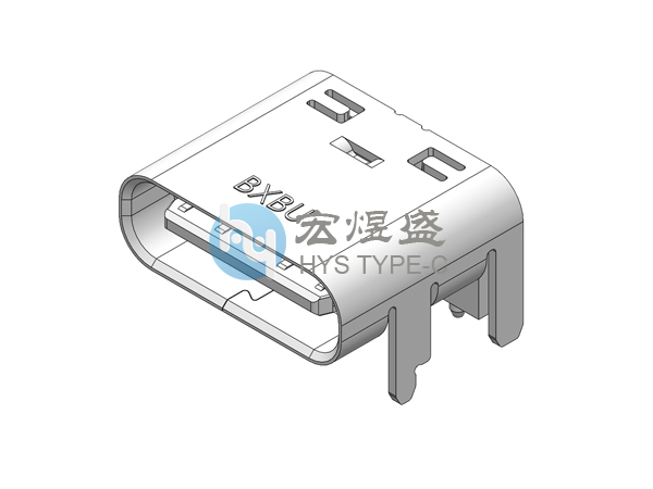 TYPE-C母座16垫高1.0四脚插板SMT7.35L