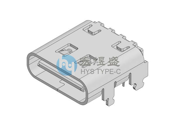 TYPE-C母座16P四脚插板双排DIP带弹8.97L