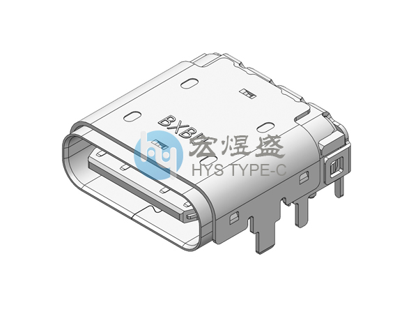 TYPE-C母座24P双壳六脚插板DIP+SMT9.34L