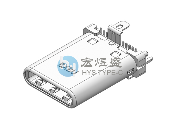 Type-C公头24P 立式3脚插板SMT 长度11.1L