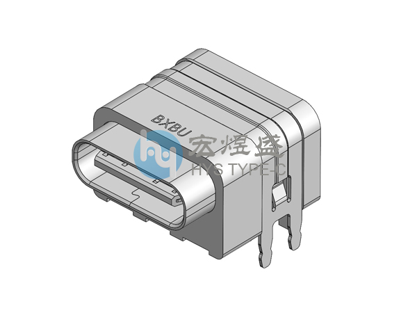 Type-C防水3P母座 板上四脚插板DIP 垫高 CH=4.25mm 10.8L IPX5
