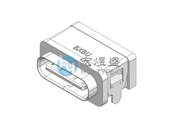 防水Type-C连接器4P 两脚插板SMT 带柱 7.55L IPX7
