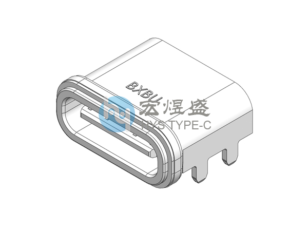 防水Type-C母座16P板上型四脚插板SMT 7.9L IPX7