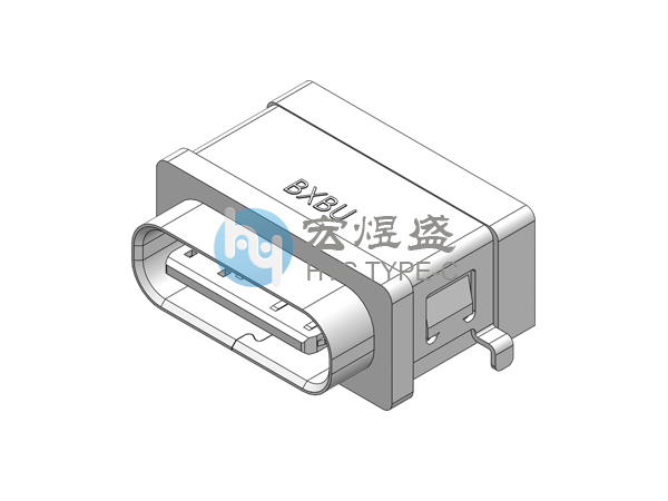 防水6P母座type-c 后两脚插板SMT 沉板0.55mm 8.4L IPX6