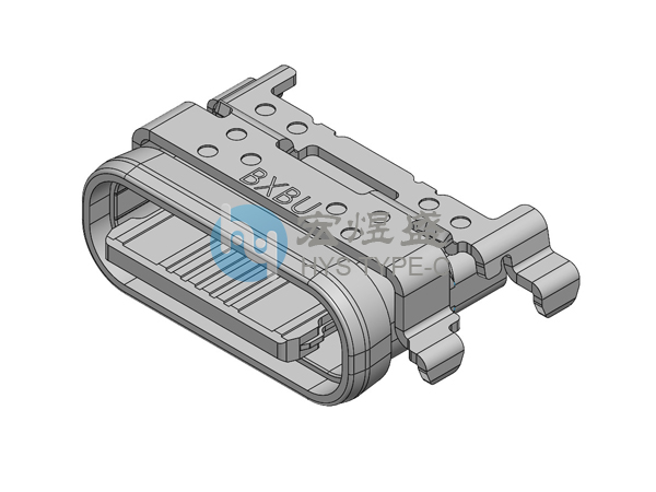 防水Type-c连接器16P 四脚插板SMT 舌头外露 沉板1.13mm 6.5L IPX7