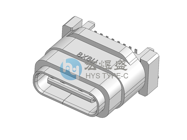 Type-c母座防水16P 立式四脚插板SMT 10.0L IPX8