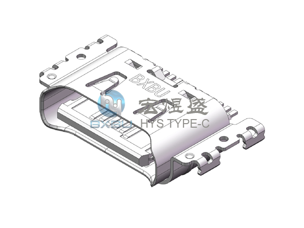 Type-c 16P 四脚插板SMT 沉板2.03mmCH=0.35mm 6.45L