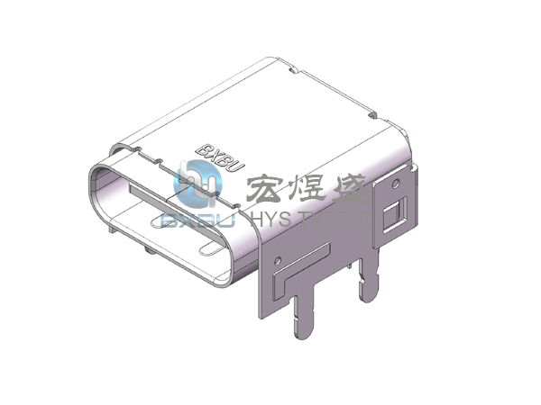 TYPE-C母座24P垫高3.4四脚插板DIP+SMT 11.1L