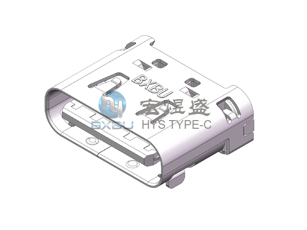 TYPE-C母座24P 板上两脚插板SMT 带弹 6.75L