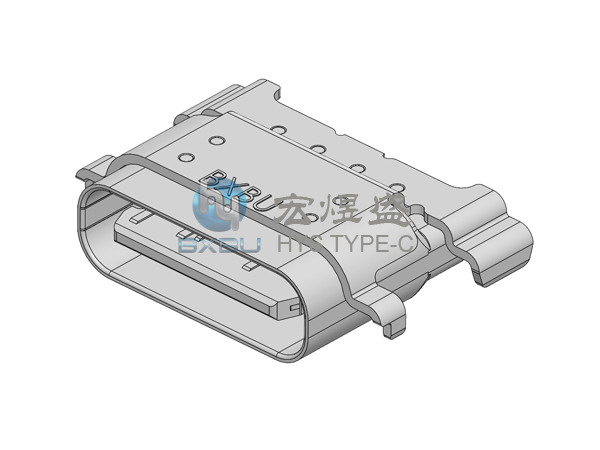type-c防水母座 8P四脚插板SMT 沉板1.5mm 7.65L IPX7