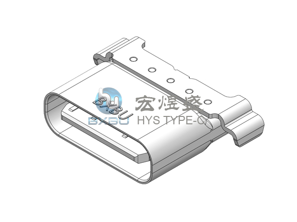 Type-c母座防水 8P两脚脚插板SMT 沉板1.5mm 7.60L IPX7