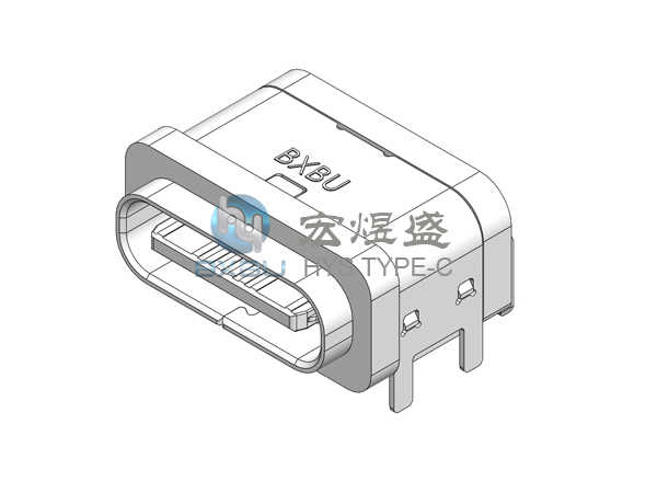 防水Type-c母座16P 六脚插板SMT7.5L IPX7