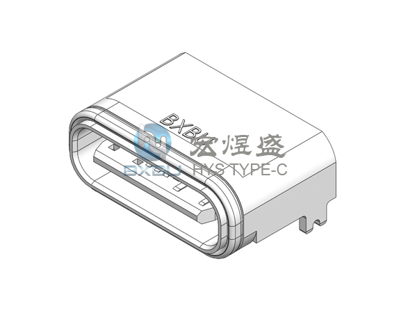 Type-c防水8P 板上后两脚插板SMT 6.35L IPX7