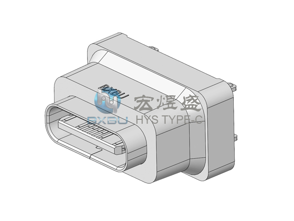 防水Type-c母座16P 立式四脚插板SMT 8.8L IP66