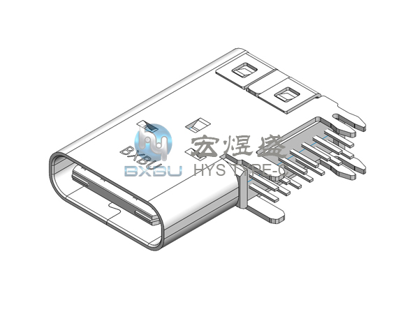 TYPE-C母座14P侧插DIP 0.75间距14.0L