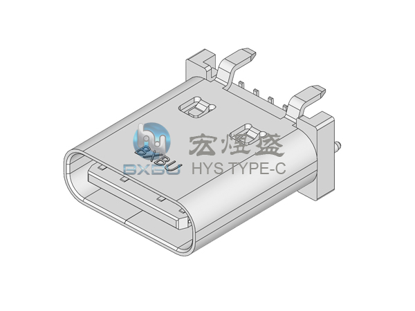 TYPE-C母座四脚插板双排14P立贴H=10.0