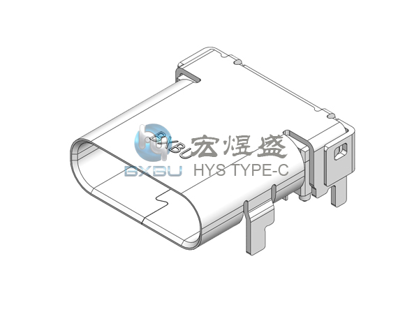 TYPE-C 24P 板上四脚插板DIP＋SMT 脚长1.2mm 10.0L