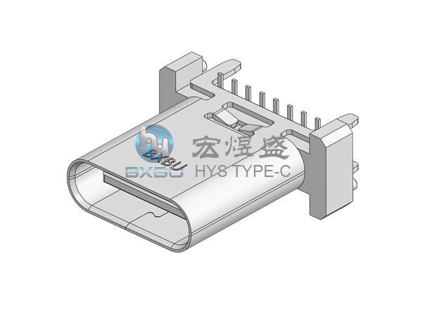 Type-c 16P 立式四脚插板SMT 带斜柱 11.0L
