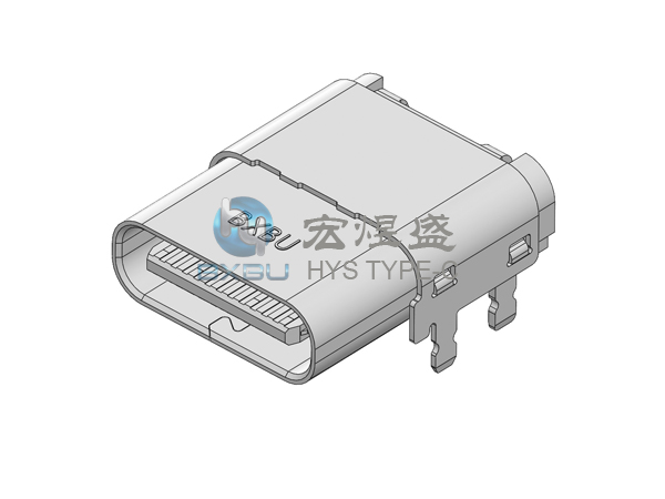 TYPE-C母座24P 板上 四脚插板SMT 带柱 11.5L