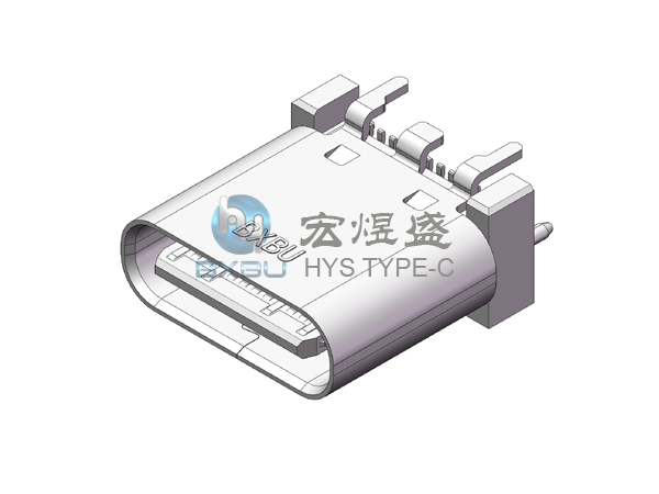 TYPE-C 24P 立式四脚插板SMT 带柱8.8L