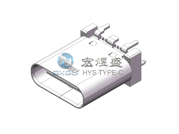 TYPE-C 24P 立式四脚插板SMT 带柱10.0L