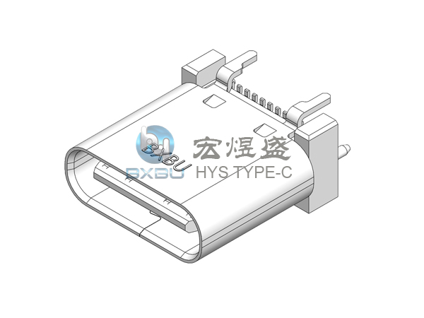 TYPE-C 24P立式四脚插板SMT9.3L