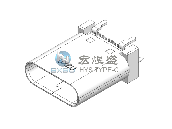 TYPE-C 24P 立式四脚插板SMT 10.5L