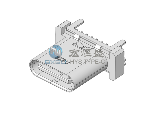 Type-c 16P 立式四脚插板SMT 10.0L