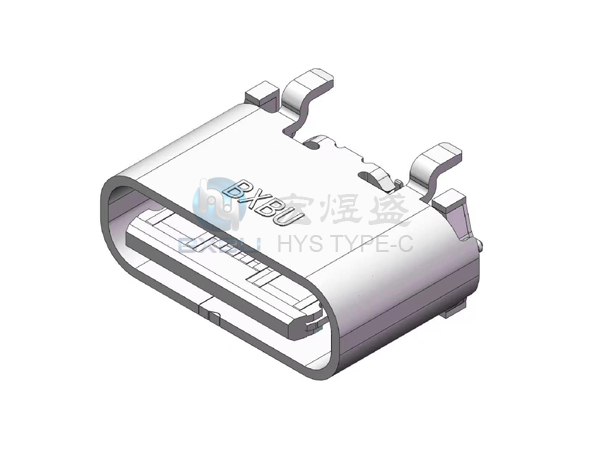 Type-c 16P 立式四脚插板SMT 舌头外露 5.93L