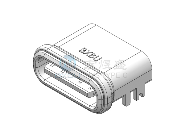 Type-c 防水16P板上四脚插板SMT 7.45L IPX7