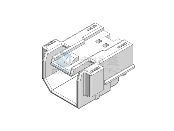 USB Type C 24P 六脚插板SMT 沉板4.11mm 汽车型 23.15L