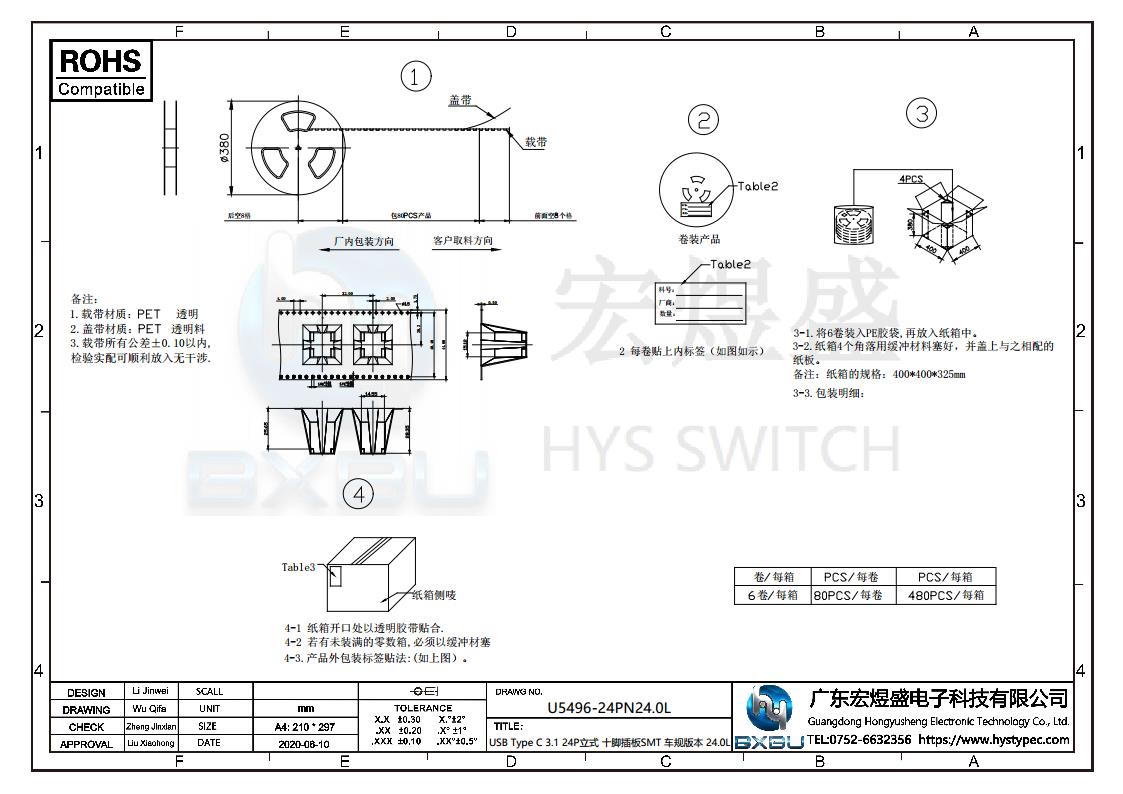 type-C连接器尺寸图